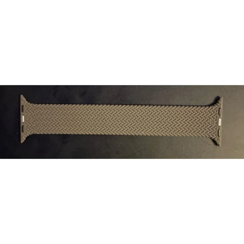 NEW Brown Woven Solo Loop Silicone Stretch Band for Apple Watch 42/44/45mm, 5.5